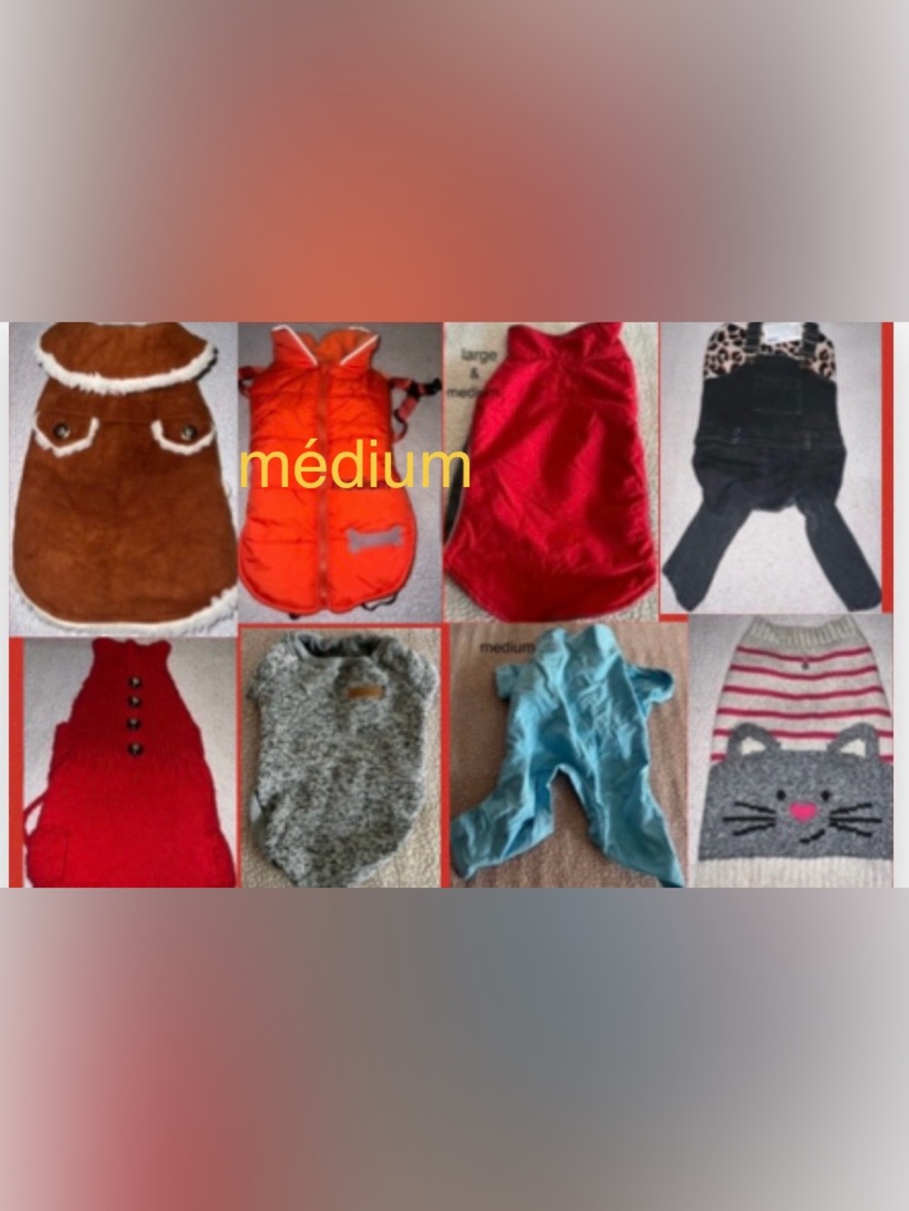 (dog coats lot) size medium Orange Reflective Puffer Vest - Brand Unspecified